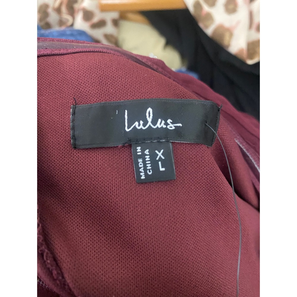 Lulus Burgundy Strapless Pleated Tiered Maxi Dress A10472 XL Burgundy Wine Red‎ - Picture 4 of 7